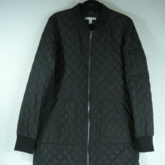 NEW Zella Longline Quilted Bomber Jacket in Black size M #2903 - Picture 5 of 11